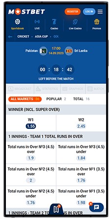 mostbet cricket